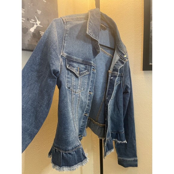 Baccini Denim Jean Jacket Long Sleeve Button Down Women Sz Small Blue - Picture 4 of 6